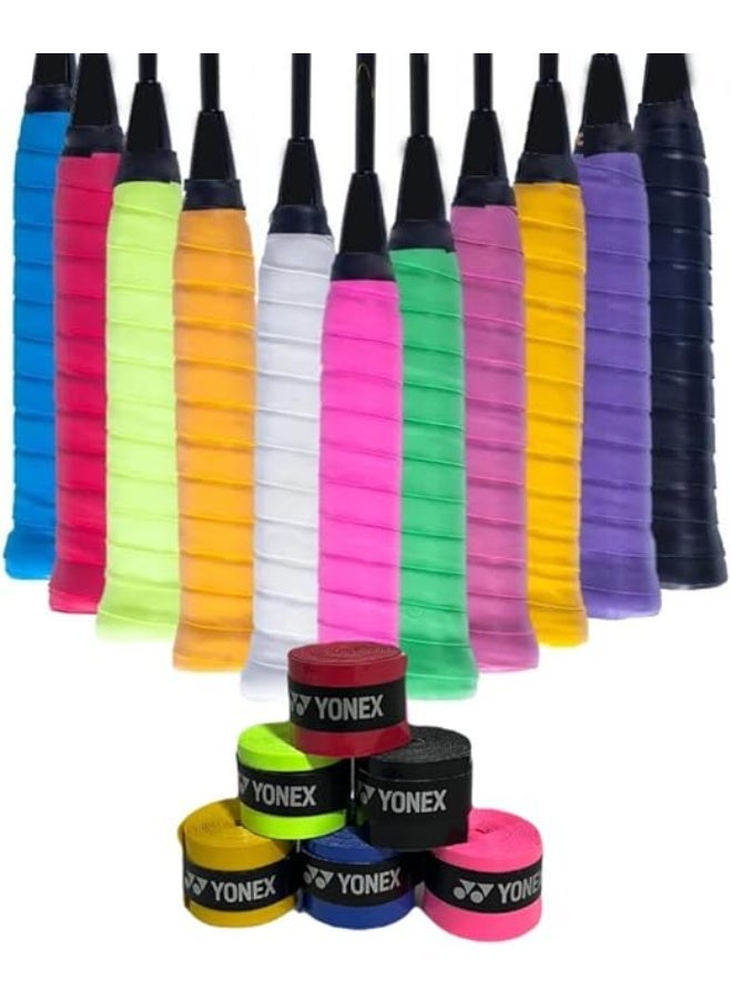 يونيكس جدد ضربات مضربك مع مجموعة مقابض جديدة مضادة للانزلاق فائقة الامتصاص للتنس والريشة الطائرة، مصنوعة من البولي يوريثان، متعددة الألوان (مجموعة من 5 قطع) - Image 1